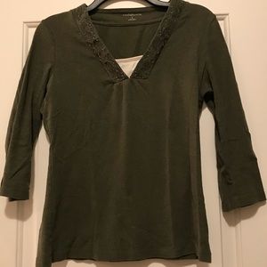 3/4 sleeve beaded shirt